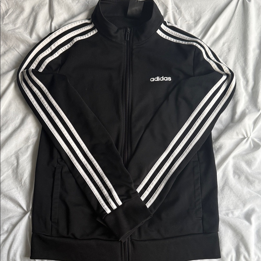 Adidas Black Jacket with White Accents